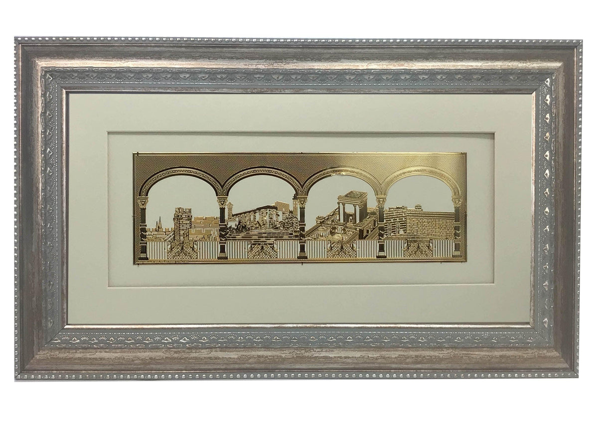 Mekomot Hakedoshim #92 Size 25X15 Frame #30, White Background