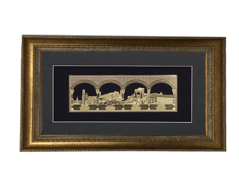 Mekomot Hakedoshim #92 Size 25X15 Frame #40, Black Background