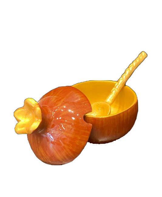 Metal Honey Dish-Pomegranate