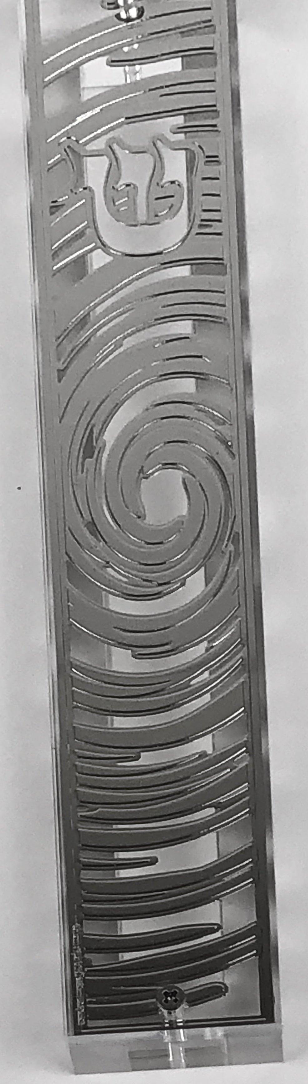 Mezuzah Case Silver Plated- 15 cm scroll Design #7