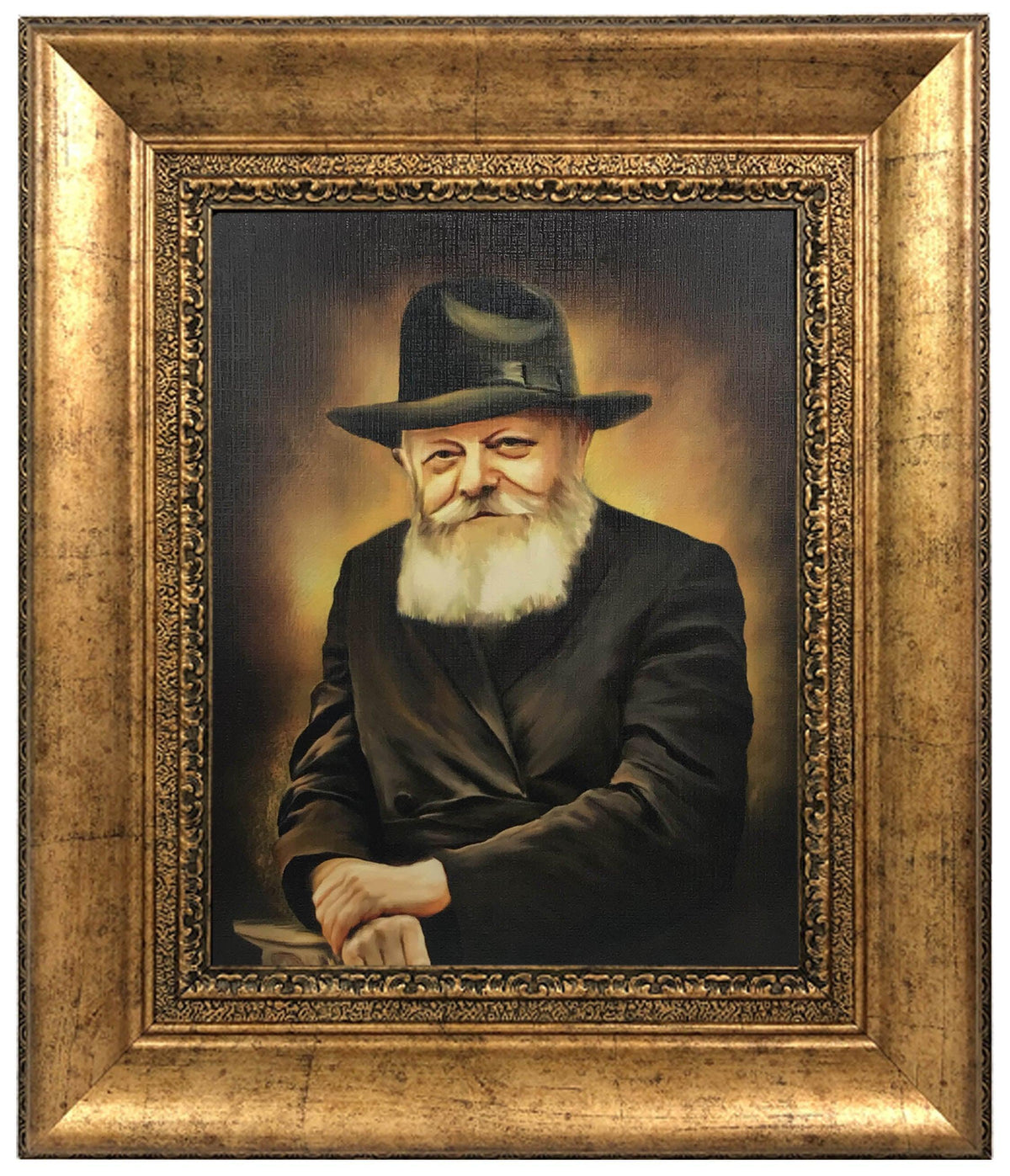 Painting of Lubavitch Rebbe-Profile-Classic Gold Frame