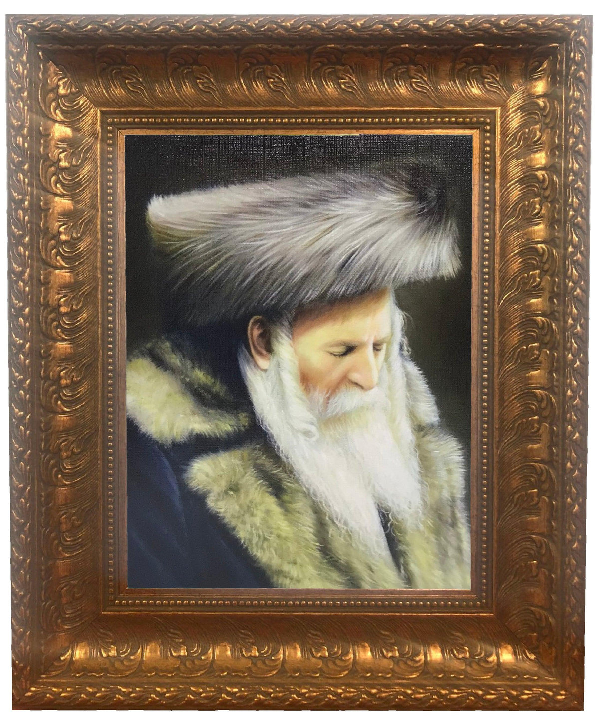 Painting of the Bobover Rebbe-Reb Bentzion-in Gold Frame Size 11x14&quot;