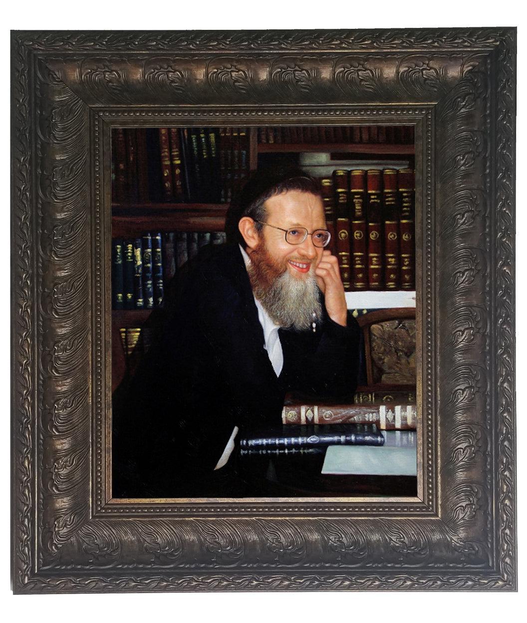 Rabbi Asher Arieli Framed Picture-painting in brown frame Size 11x14"