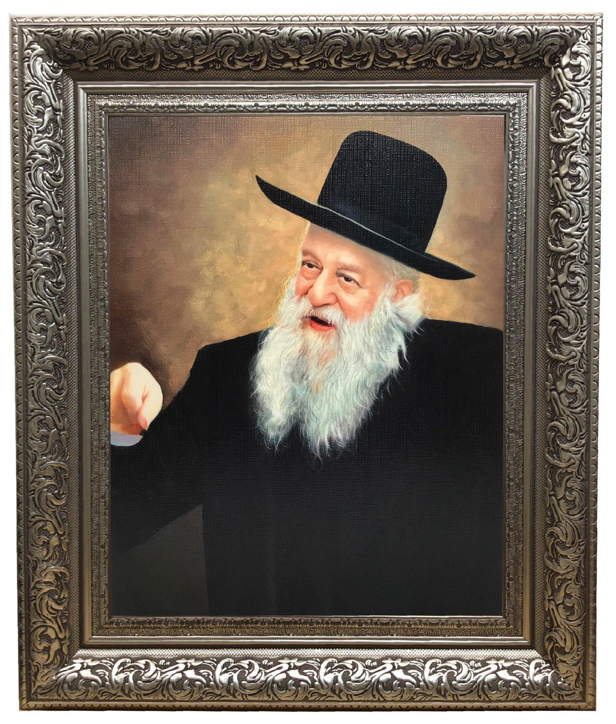 Rabbi Vachtfogel Framed Picture-Painting in Silver Frame, Size 11x14&quot;