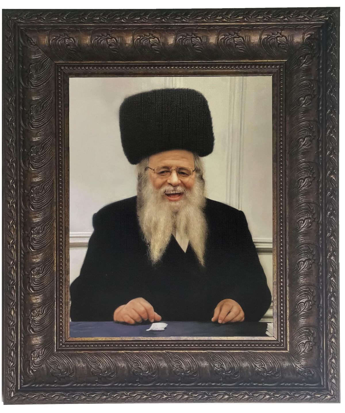 Rav Shaul Alter M&#39;ger Framed Picture- Brown 11x14&quot;