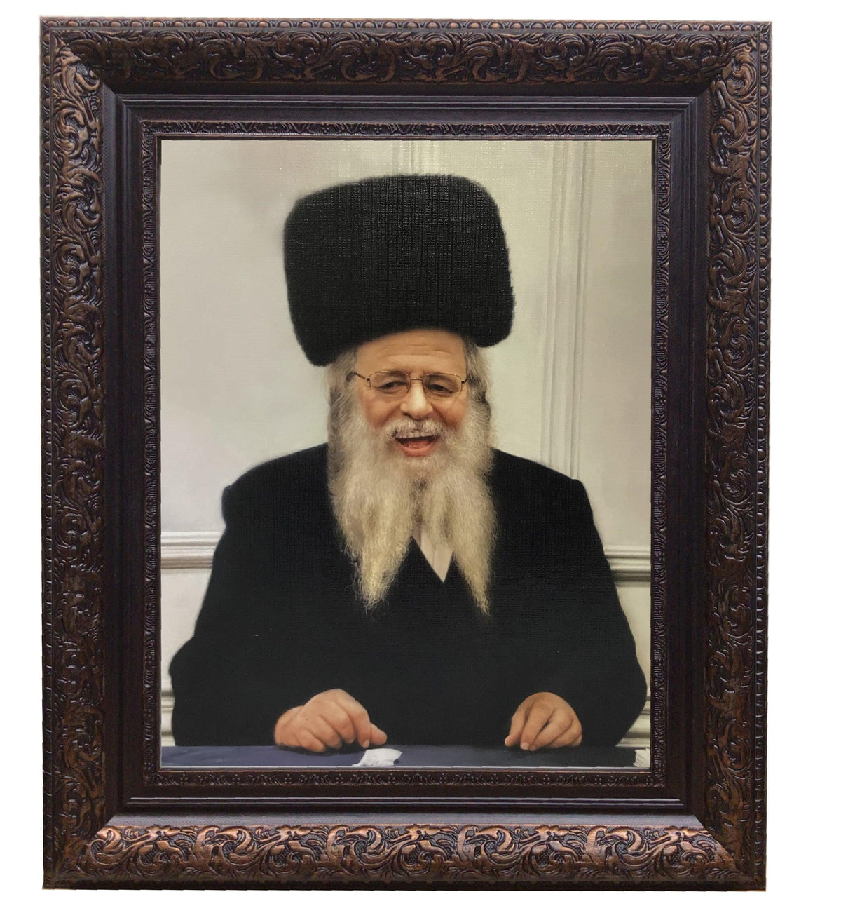 Rav Shaul Alter M&#39;ger Framed Picture-Painting in Brown Frame, Size 11x14&quot;