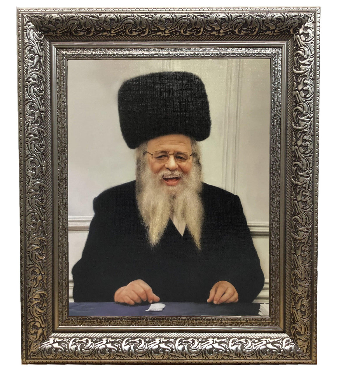 Rav Shaul Alter M&#39;ger Framed Picture-Painting in Silver Frame, Size 11x14&quot;