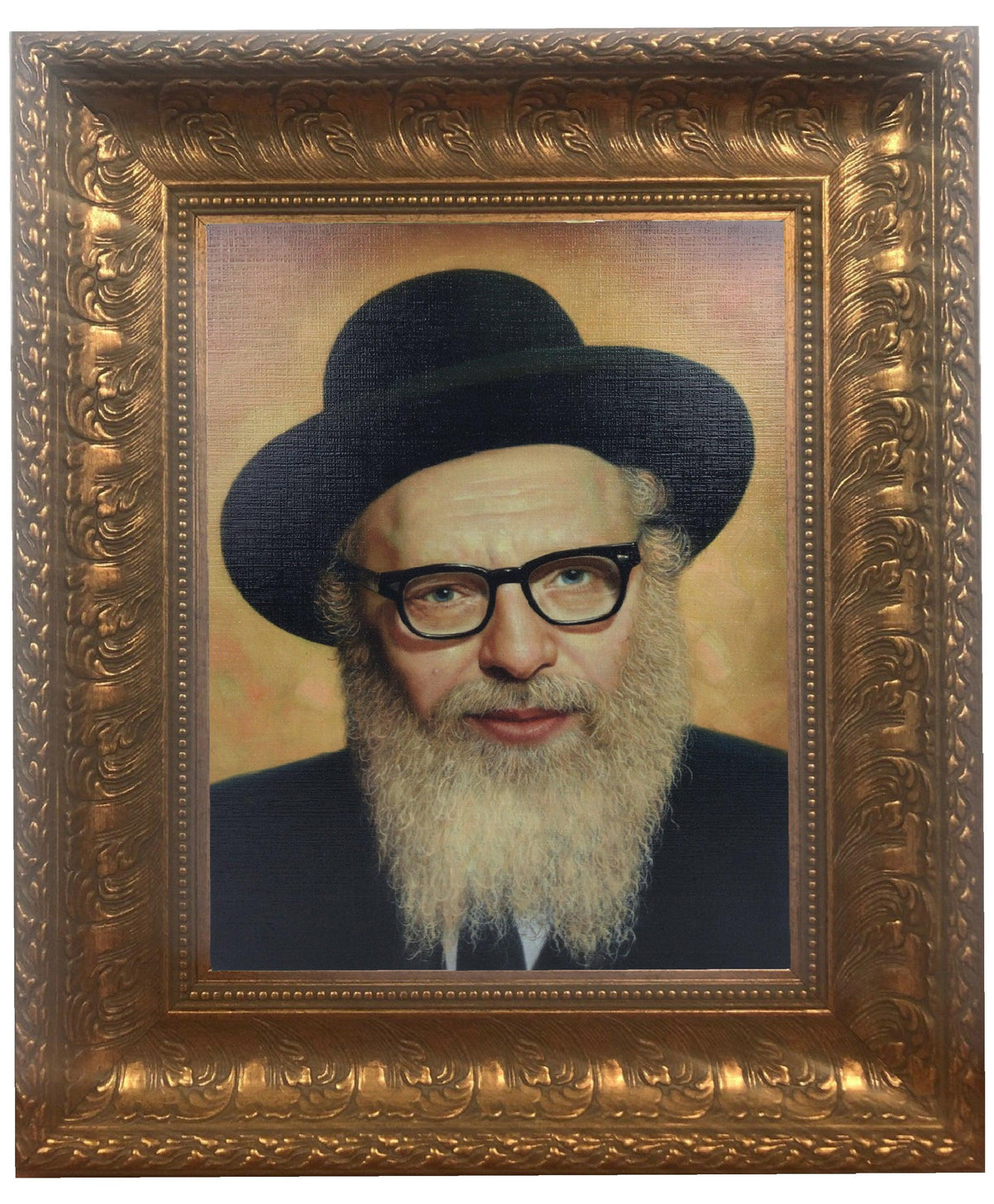 Rav Shneur Kotler Framed Picture-Painting in Gold Frame Size 11x14&quot;
