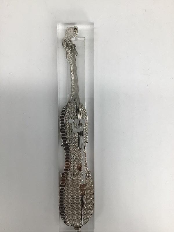 Silver Plated Mezuzah Case- 15 cm scroll Design #1