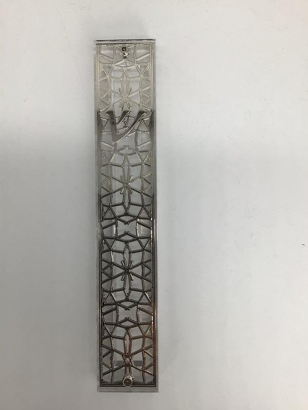 Silver Plated Mezuzah Case- 15 cm scroll Design #11