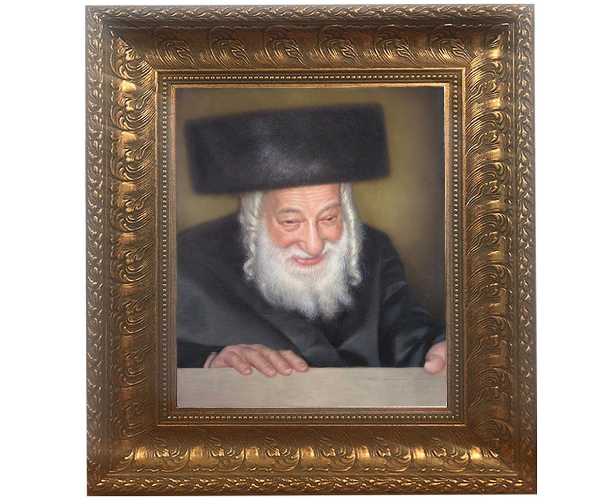 Sklener Rebbe picture-painting in gold frame Size 11x14&quot;