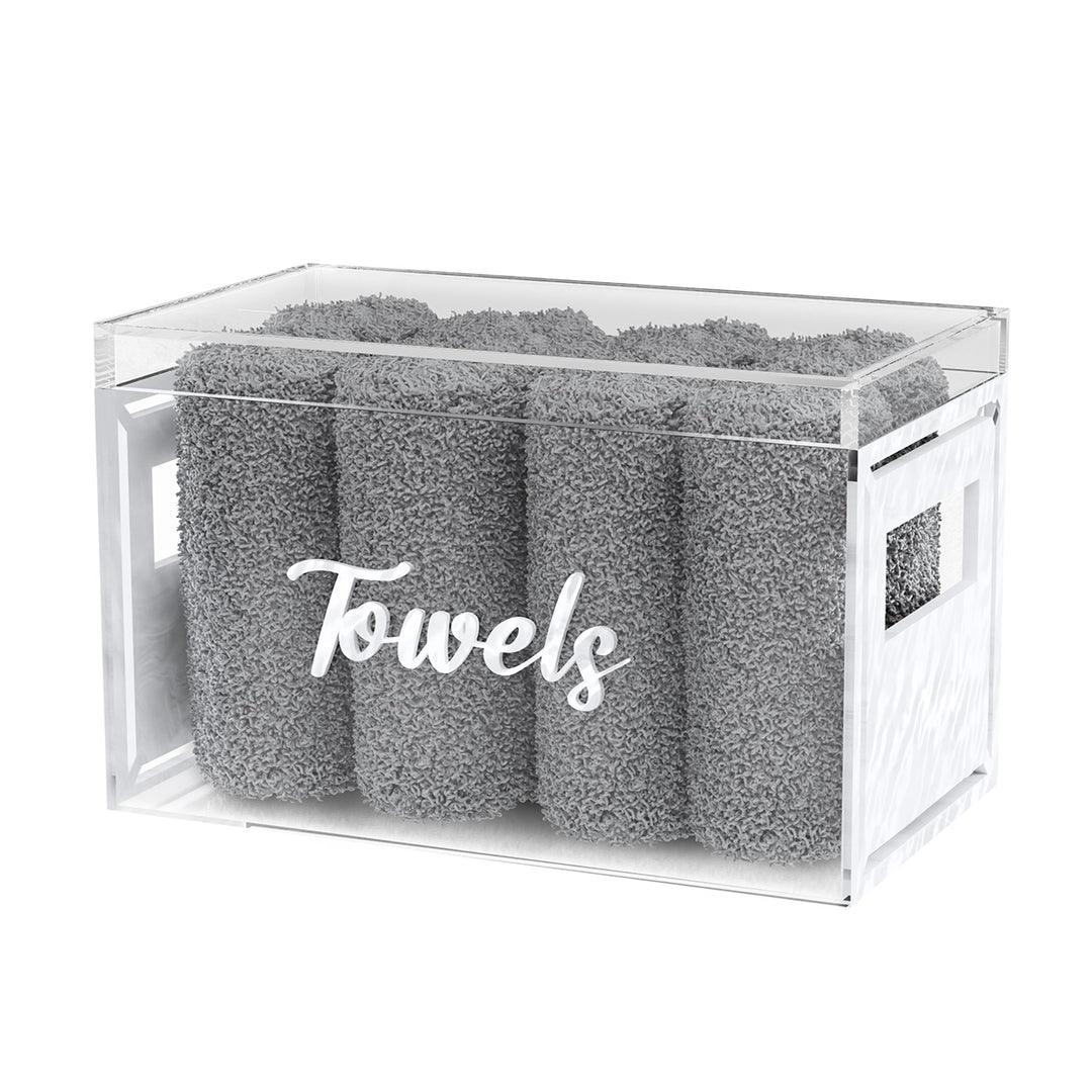 Towel Box with 8 Towels - White Pearl